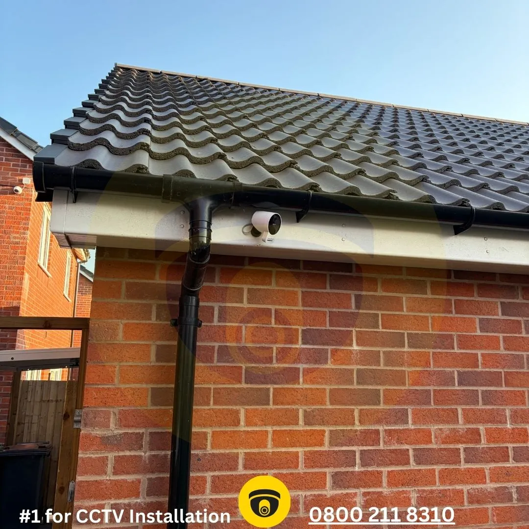 Security camera setup on Birmingham warehouse building