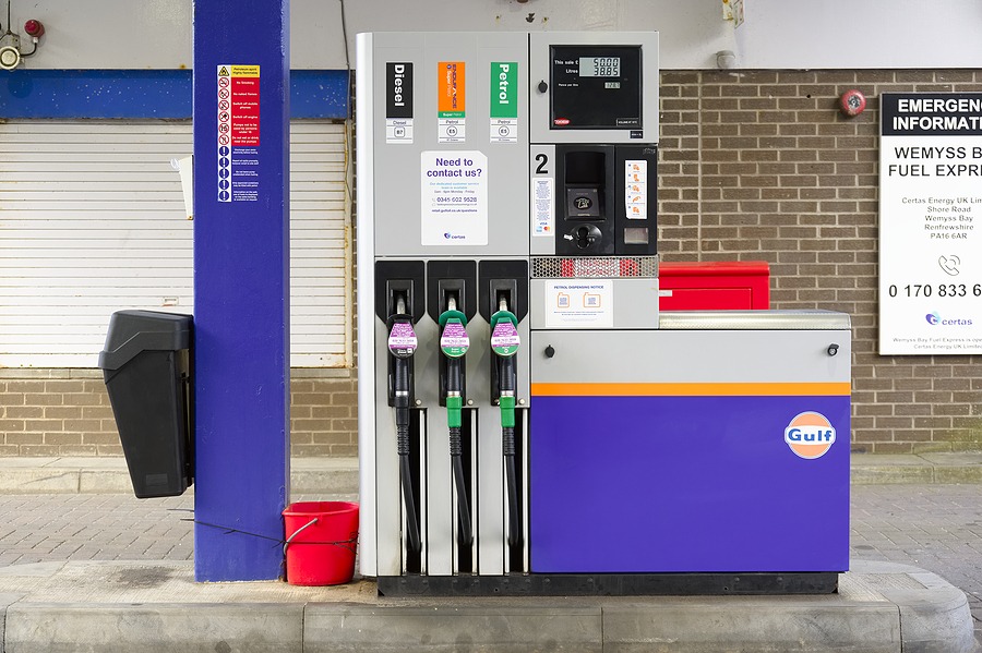 Petrol pump in Glasgow, Scotland